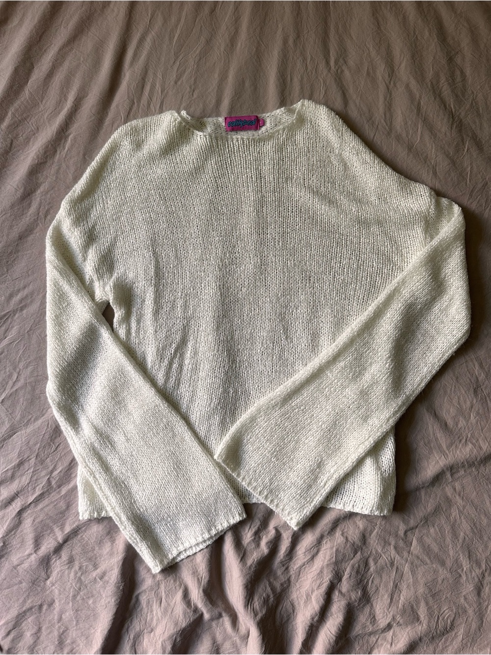 Edikted Cream Crewneck Sweater